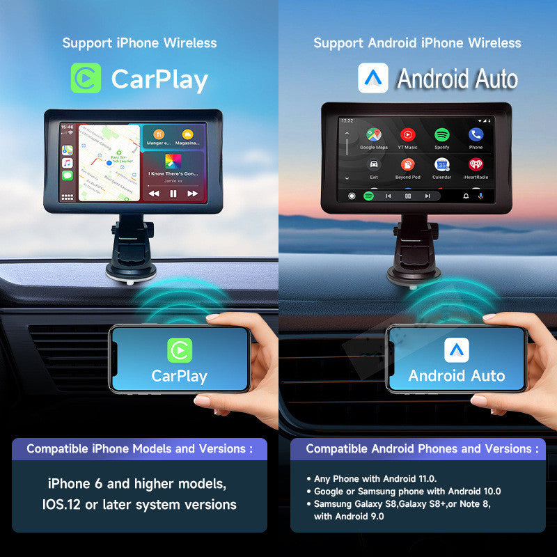 Pantalla Smart para Auto con CarPlay Inalámbrico y Navegación