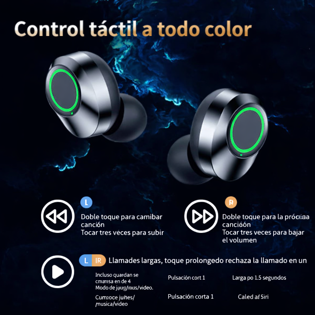 YD03 Wireless Bluetooth Earbuds - Smart Digital Display and LED Light