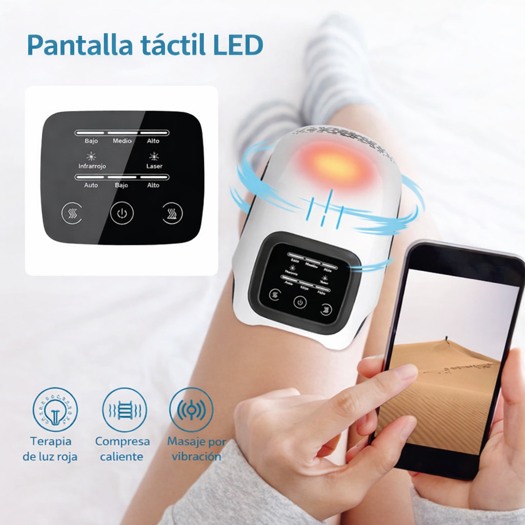 Electronic Knee Massager with Heat and Laser Therapy
