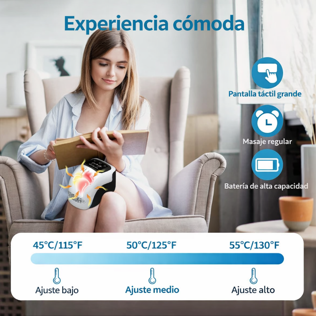 Masajeador de Rodillas Electrónico con Calor y Terapia Laser