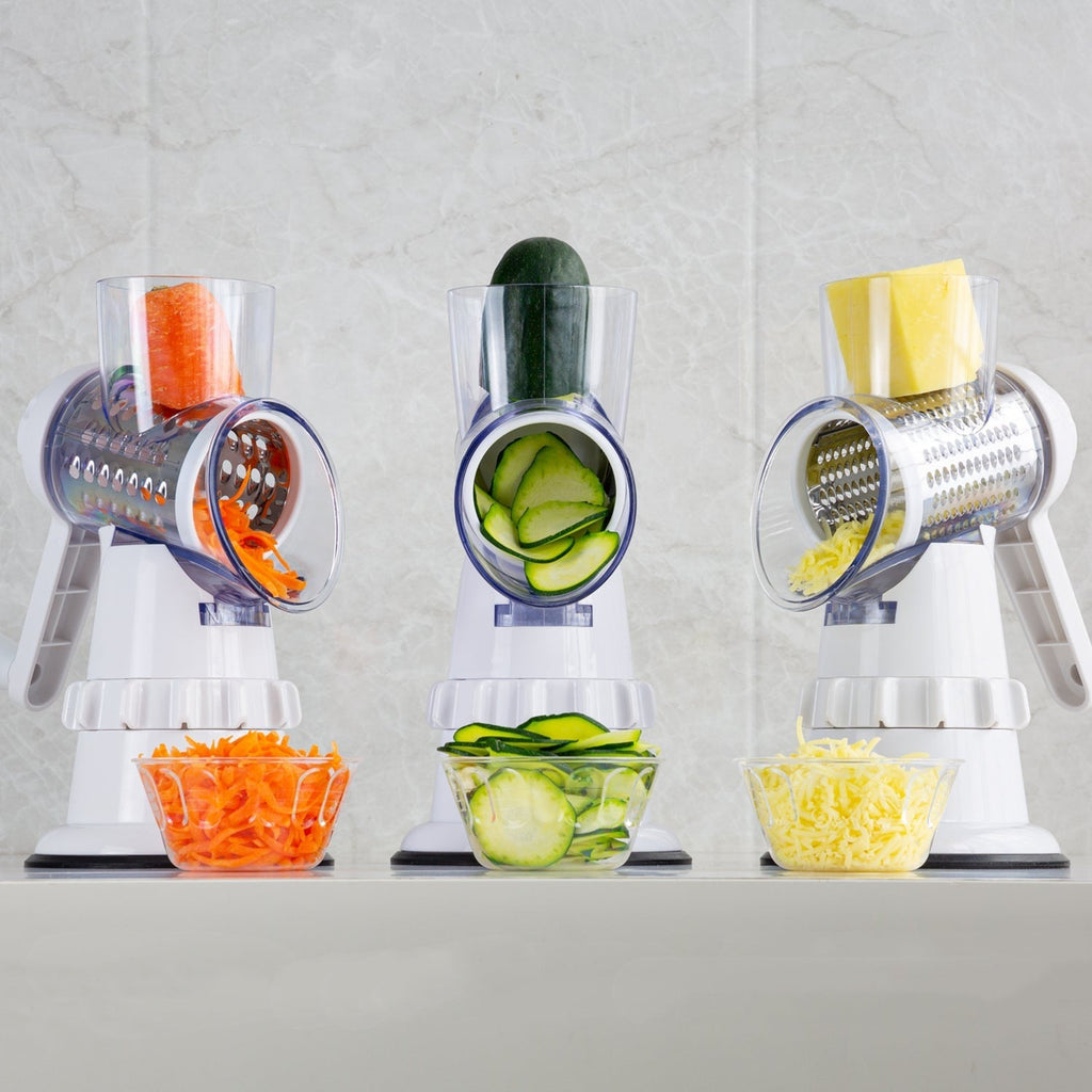 3-in-1 Manual Vegetable Slicer - Grater, Chopper, and Mandoline for Kitchen
